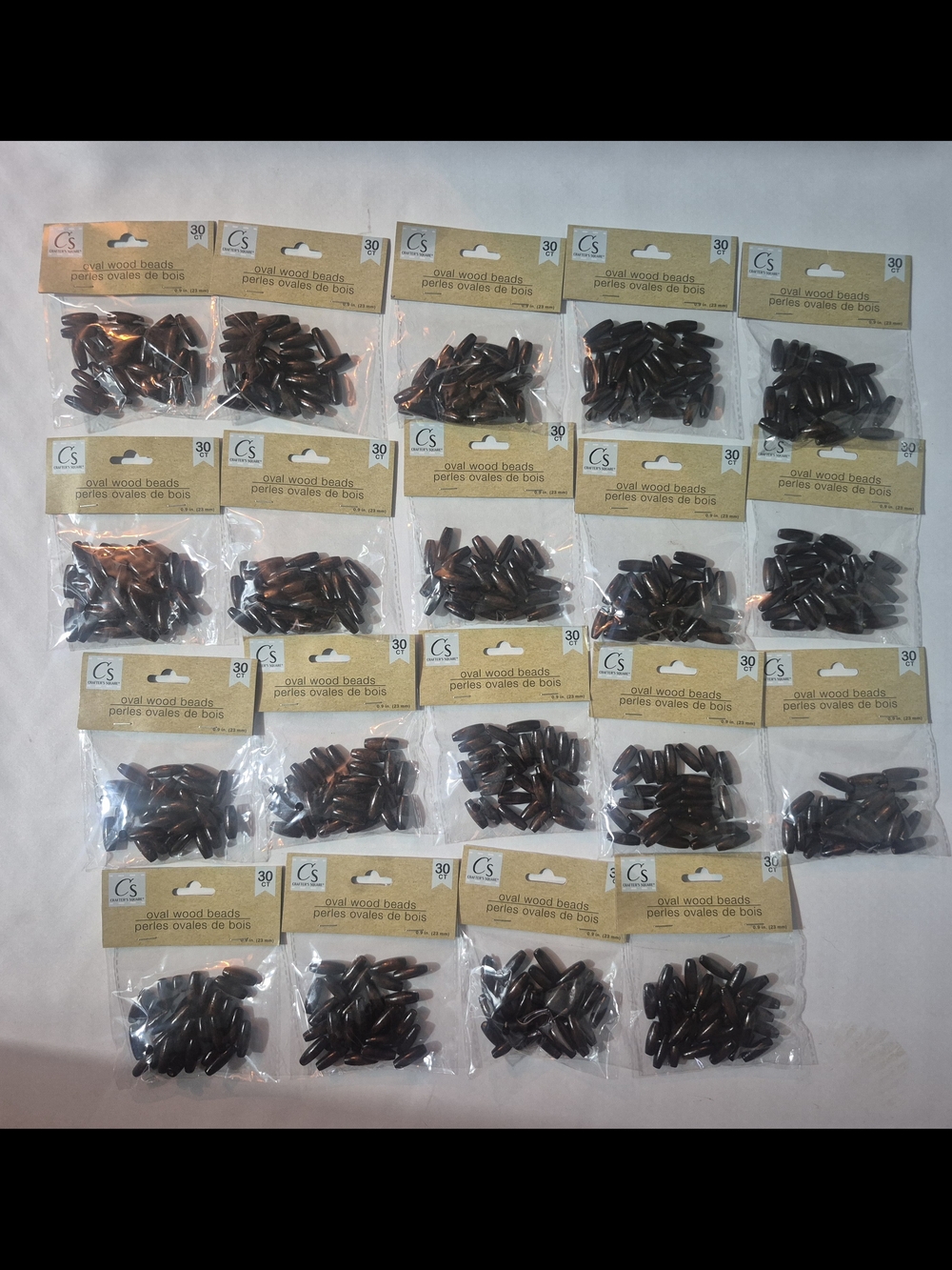 Craft Dark Brown Oval Wood Beads - Multiple Packs